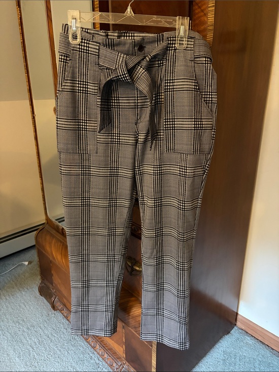 Vylette Pants - Vylette Plaid Tie Waist Ankle Dress Pants – Juniors 13